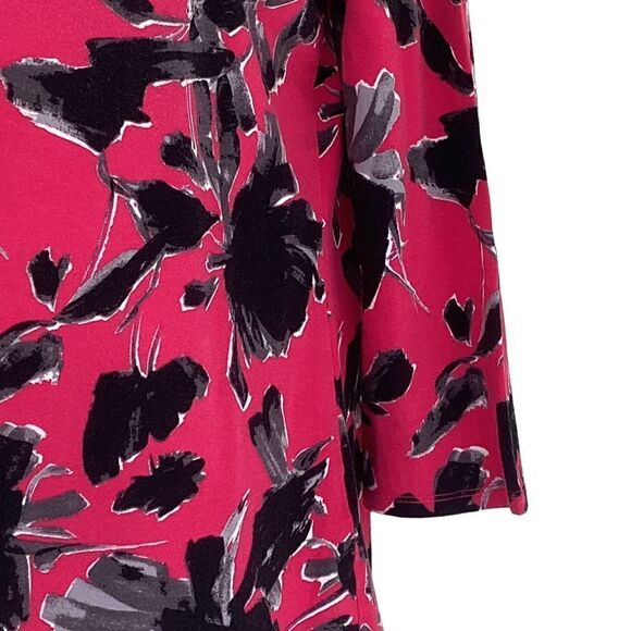 IMNYC Isaac Mizrahi pink black pullover top medium.  0212 - Picture 3 of 10